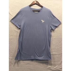 Abercrombie & Fitch Shirt Mens Powder Blue Large Moose Logo Size Large Crewneck